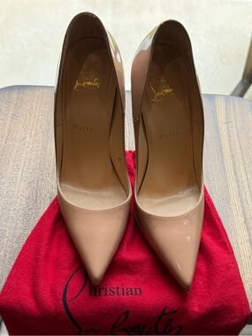 Christian Louboutin Blush Patent Pointed-Toe Pumps
